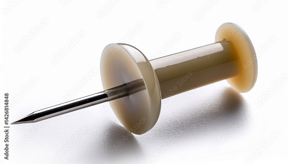 push pin with metal needle isolated on white background push pin with metal needle isolated on white background