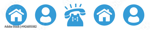 Line Phone Icons. Telephone call