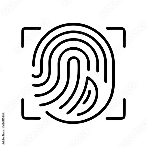 Fingerprint identification icon biometric security scan thumbprint identity access recognition system