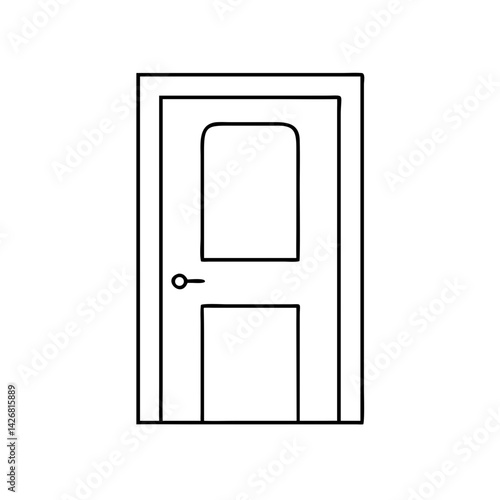 Simple door icon representing home entry and security