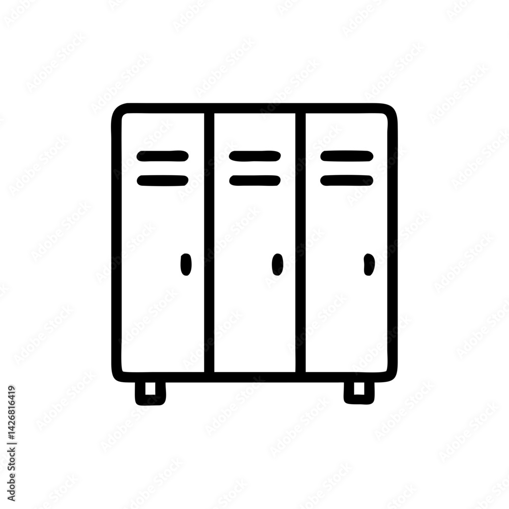 School Locker Cabinet with Compartments Icon Design School Locker Cabinet with Compartments Icon Design
