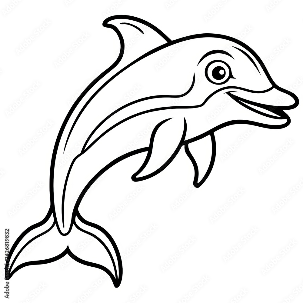 Fototapeta premium Dolphin Line Art