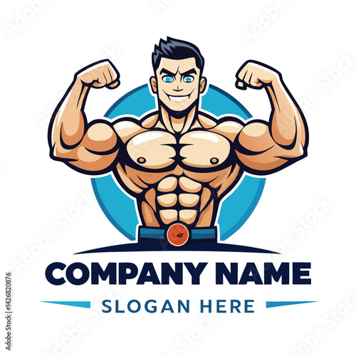 Powerful muscular figure, strong and healthy