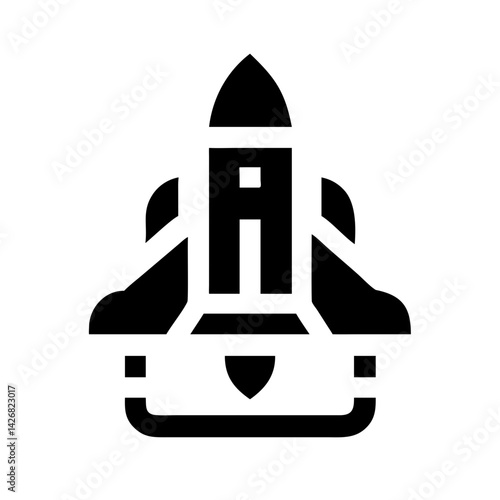 Space Shuttle Launch with Smoke Trail Icon Design