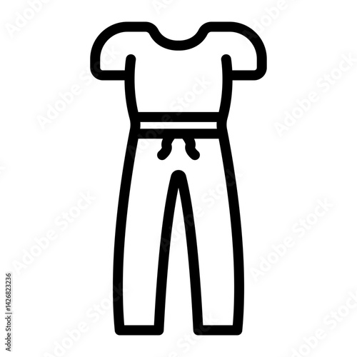 Jumpsuit Vector Line Icon Design