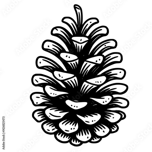 Pinecone Vector Illustration – Natural Forest and Autumn Symbol