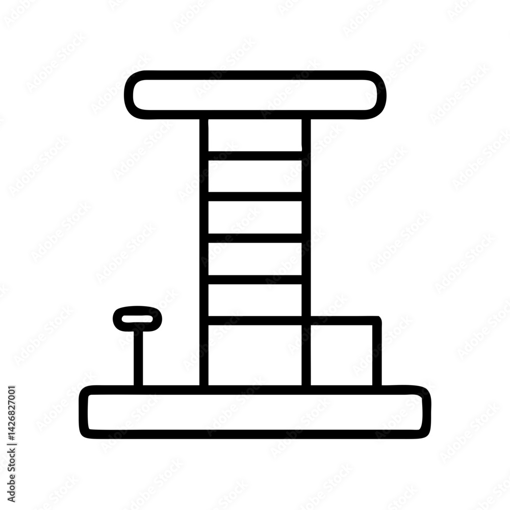Illustration of cat tree, cat furniture, pet supplies, scratching post, cat condo, cat tower design Illustration of cat tree, cat furniture, pet supplies, scratching post, cat condo, cat tower design