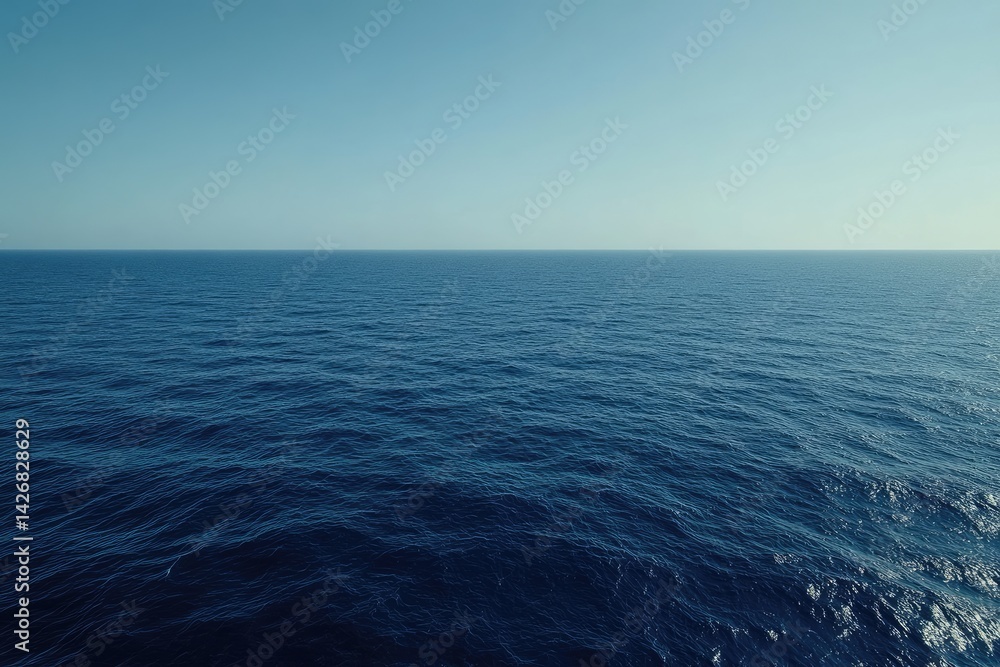 Obraz premium Serene Deep Blue Ocean Under a Clear Sky
