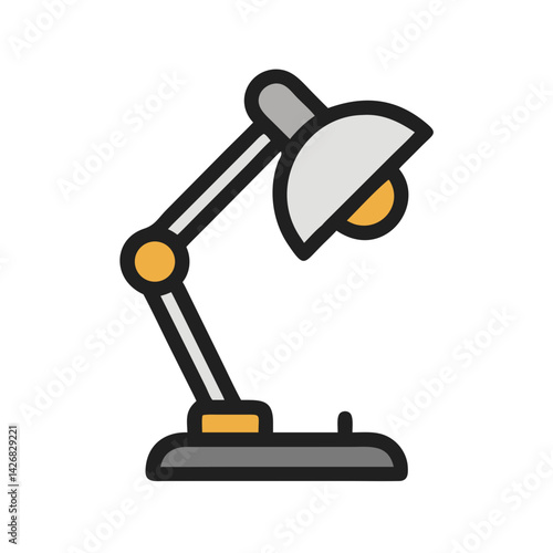 Study Desk Lamp with Adjustable Arm Icon Design