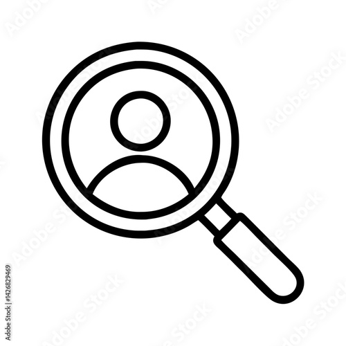 Find user search people magnifying glass job recruitment employee human resources find icon vector