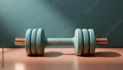 Wallpaper Mural minimalist dumbbells on neutral surface simple design tranquil aesthetic emphasizes form and function ideal for modern fitness spaces Torontodigital.ca