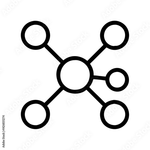 Network connection node diagram circle hub link data communication system structure connection model