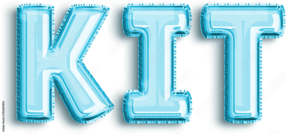 Kit Cyan Foil Balloon Uppercase Letters