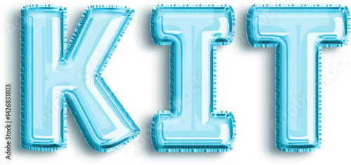 Obraz na płótnie Kit Cyan Foil Balloon Uppercase Letters w salonie