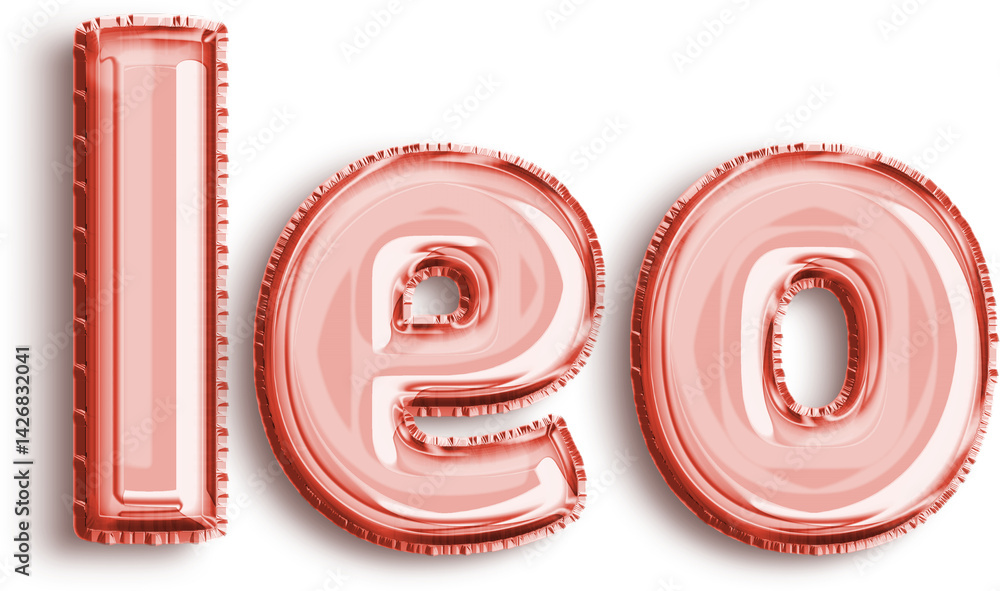 Leo Red Foil Balloon Lowercase Letters