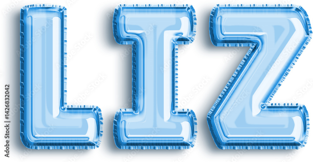 Liz Blue Foil Balloon Uppercase Letters