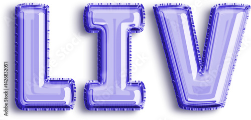 Obraz na płótnie Liv Dark Foil Balloon Uppercase Letters w salonie