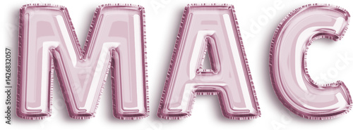 Obraz na płótnie Mac Rose Foil Balloon Uppercase Letters w salonie
