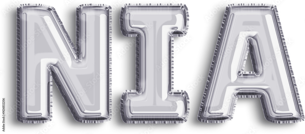 Nia Silver Foil Balloon Uppercase Letters