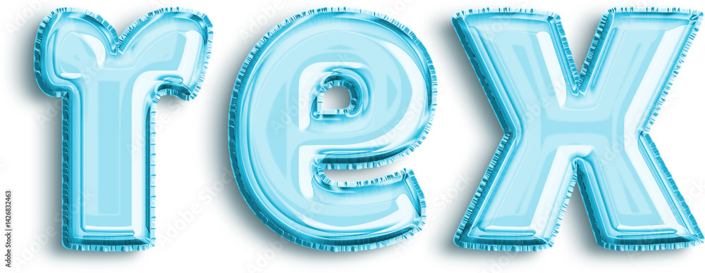 Rex Cyan Foil Balloon Lowercase Letters