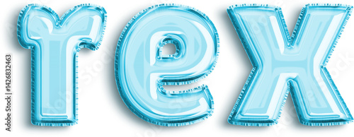 Obraz na płótnie Rex Cyan Foil Balloon Lowercase Letters w salonie