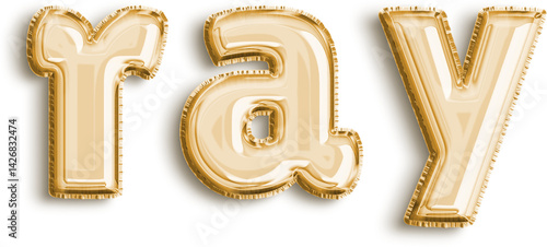 Obraz na płótnie Ray Gold Foil Balloon Lowercase Letters w salonie