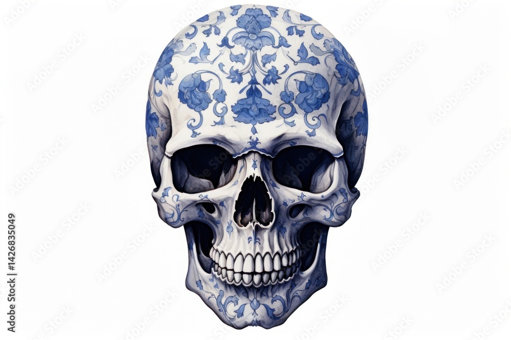 Fototapeta premium Skull art white background creativity.