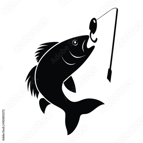 vector illustration of fishing rod