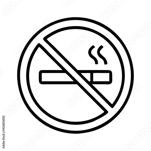 No smoking sign vector illustration cigarette prohibited symbol warning forbidden area icon graphic design