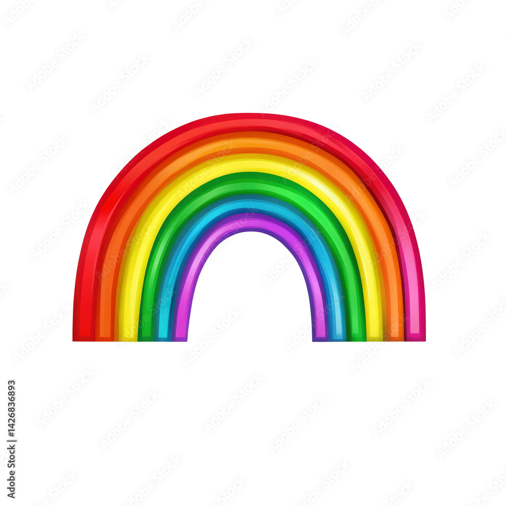 Fototapeta premium Vibrant Rainbow Arc Isolated on Transparent Background