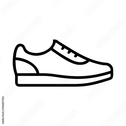 Sports shoe icon in black outline style