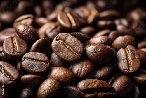 Wallpaper Mural Macro view of roasted coffee beans showcasing rich texture and deep brown hues Torontodigital.ca