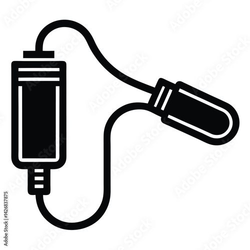 Isolated Black Vector cable tracer on white background 