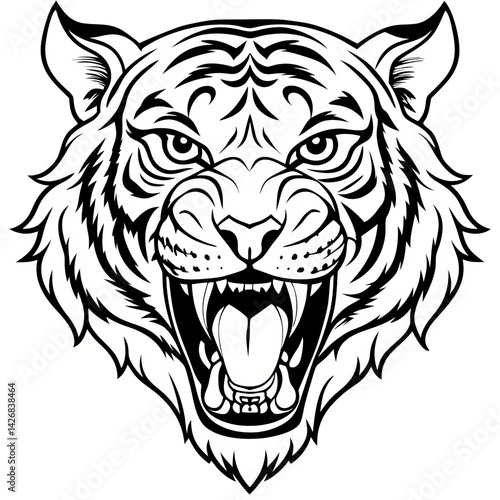 Wallpaper Mural Tiger Line Art Torontodigital.ca