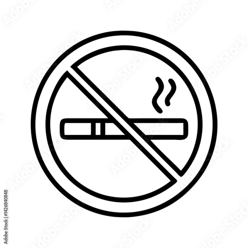 No smoking sign cigarette smoke forbidden prohibited area warning symbol health risk nicotine ban tobacco