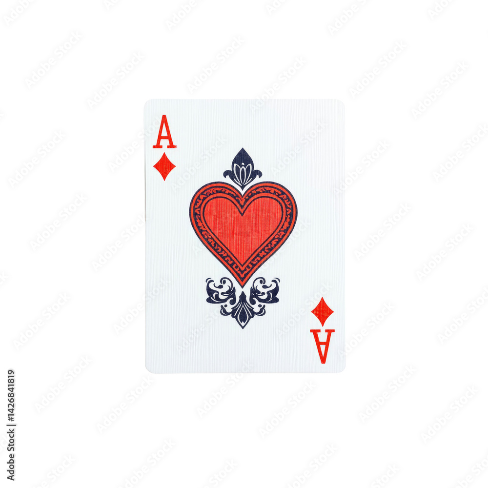 Ace of Diamonds Playing Card - Close-Up Studio Shot Ace of Diamonds Playing Card - Close-Up Studio Shot