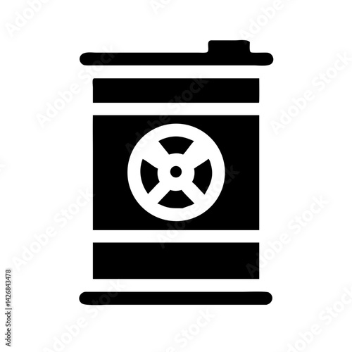 Toxic Barrel with Hazard Symbol Icon Design
