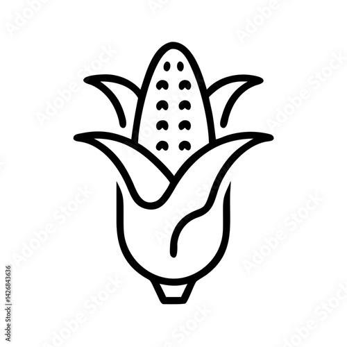 Toxic Corn Cob with Hazard Symbol Icon Design