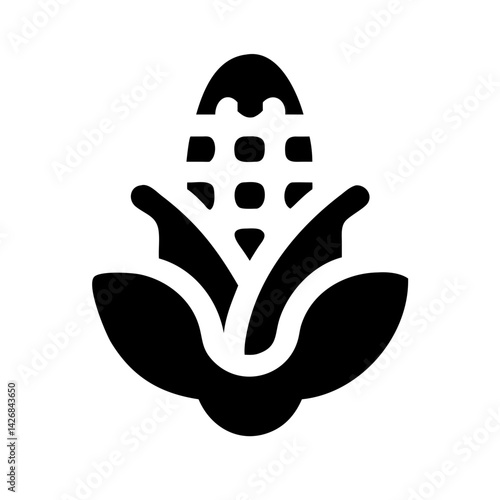 Toxic Corn Cob with Hazard Symbol Icon Design