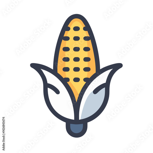 Toxic Corn Cob with Hazard Symbol Icon Design