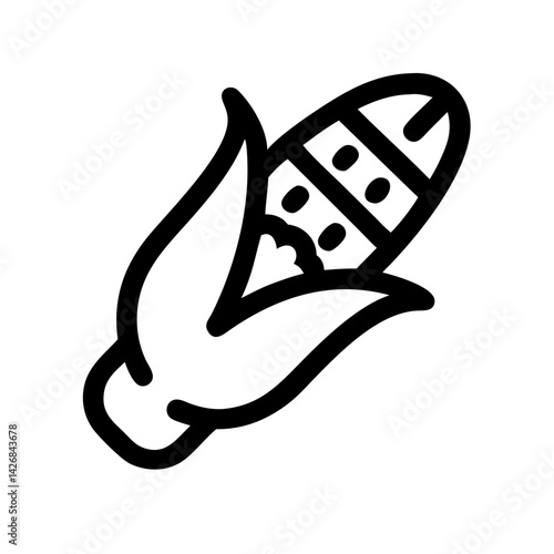 Toxic Corn Cob with Hazard Symbol Icon Design