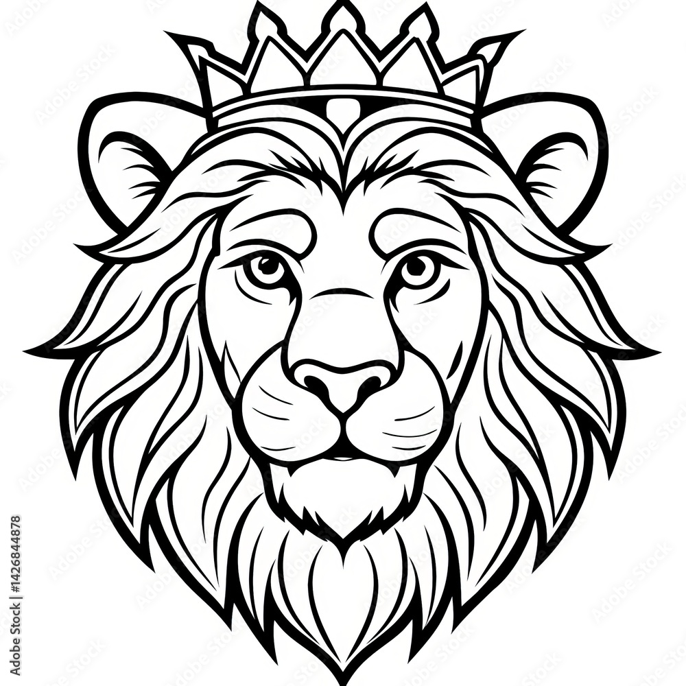 Obraz premium Lion Line Art