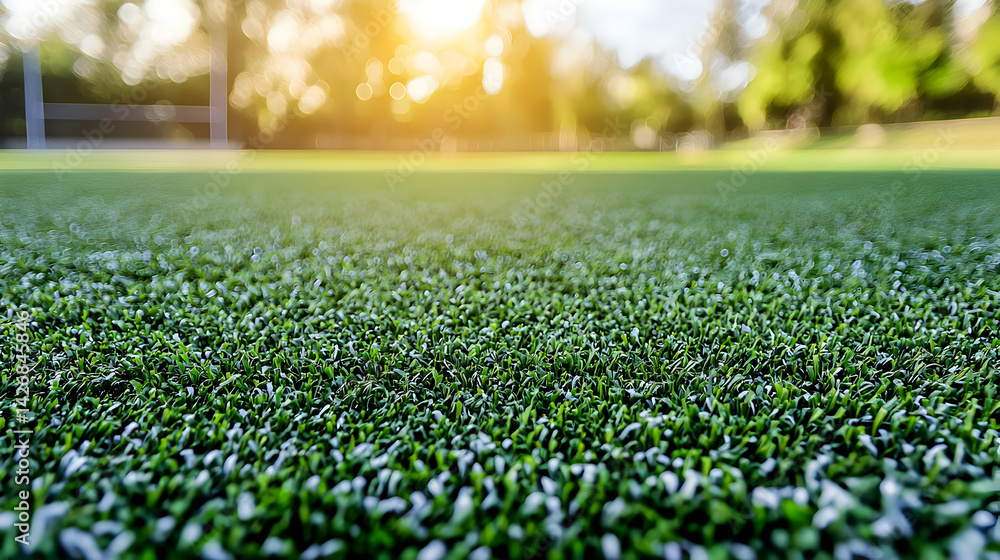 Fototapeta premium Artificial Grass Field Close-Up View