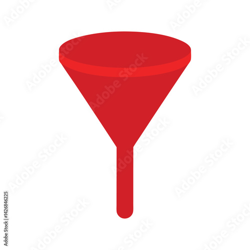 A red funnel vector art illustration