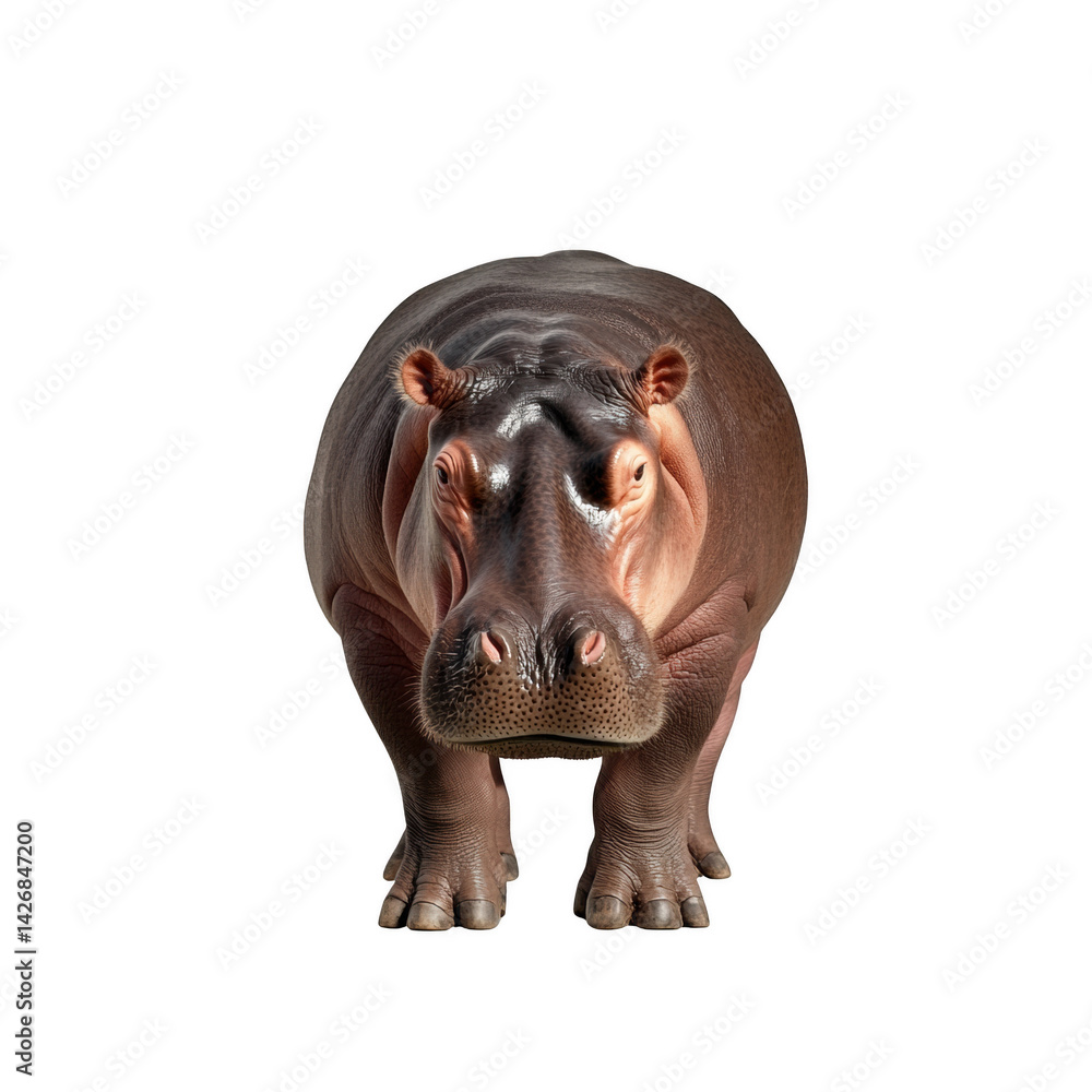A close-up portrait of a majestic hippo, showcasing its unique features and powerful presence. A close-up portrait of a majestic hippo, showcasing its unique features and powerful presence.