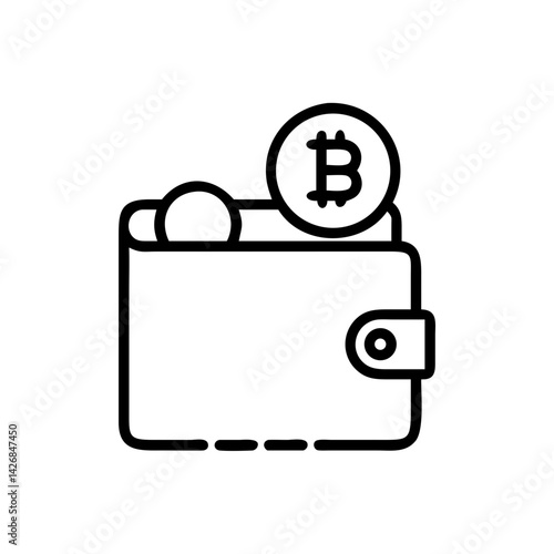 Wallet with Cryptocurrency Coins Icon Design