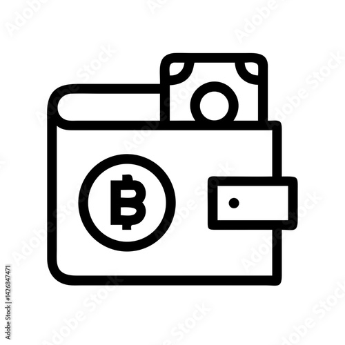 Wallet with Cryptocurrency Coins Icon Design