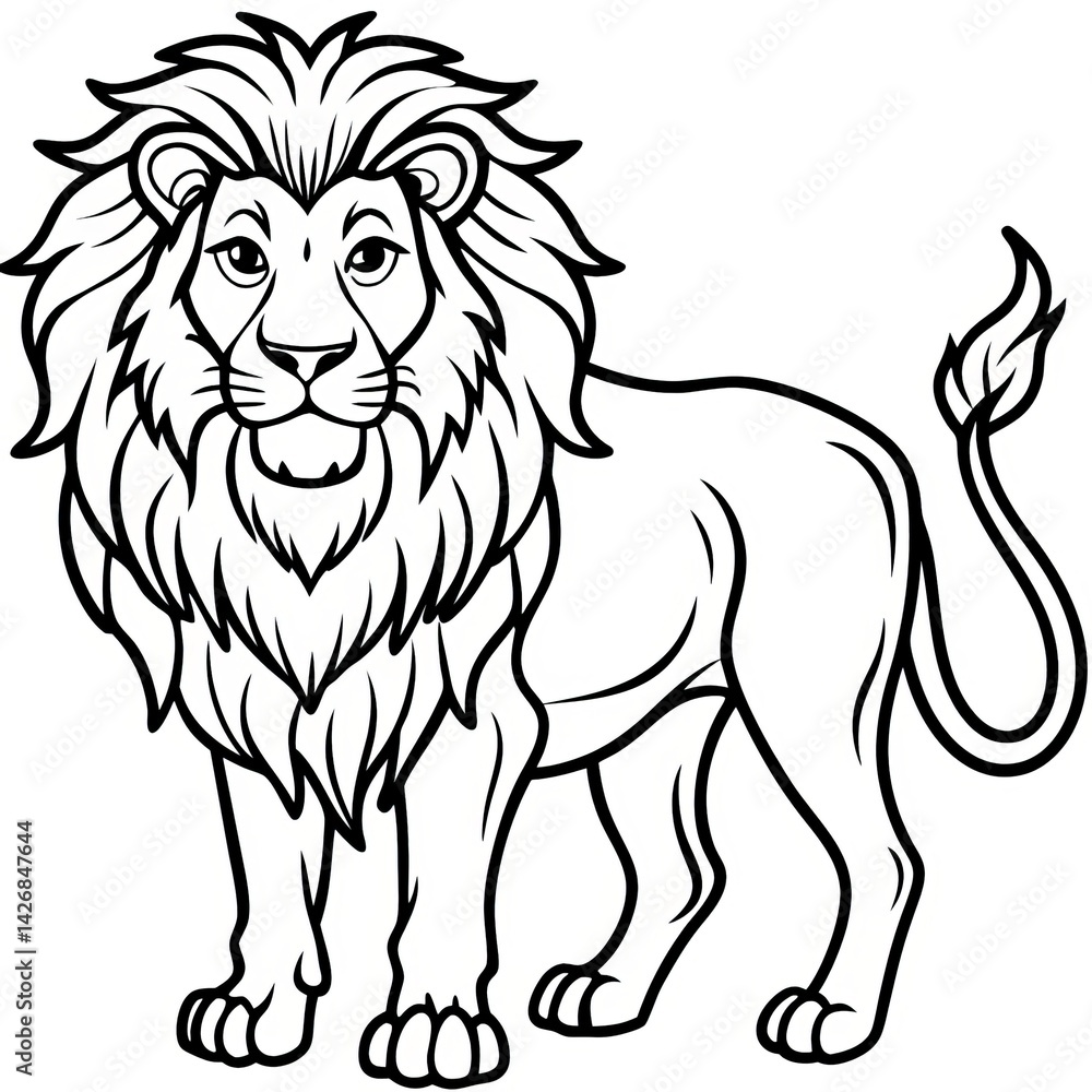 Obraz premium Lion Line Art