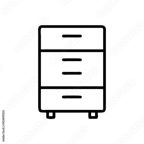 Wooden Drawer Cabinet Furniture Icon Design
