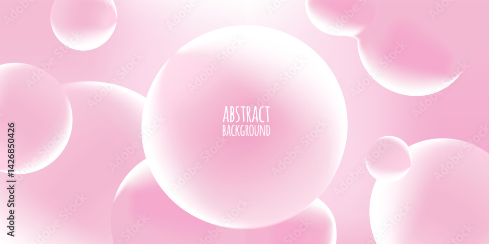 Gradient background with pink round shapes, 3D vector abstract background, Morphing soft blobs, realistic air bubbles Gradient background with pink round shapes, 3D vector abstract background, Morphing soft blobs, realistic air bubbles